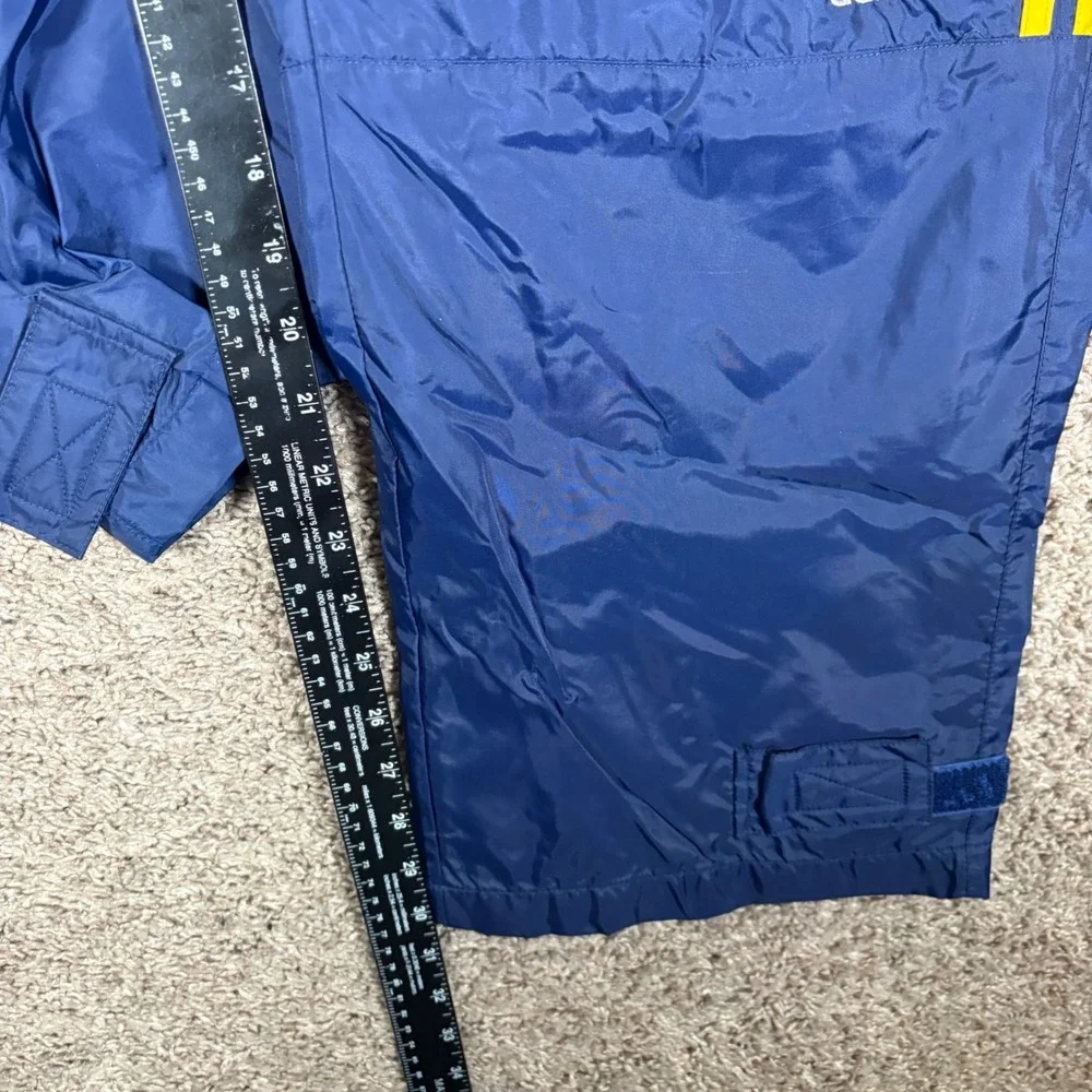 Adidas Vintage Mens XL Navy Blue Yellow Striped Nylon Windbreaker Track Pants‎
